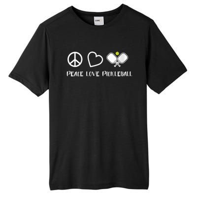 WoM.e.ns Peace Love Pickleball Funny Pickleball Paddle Player Gift V-Neck Tall Fusion ChromaSoft Performance T-Shirt