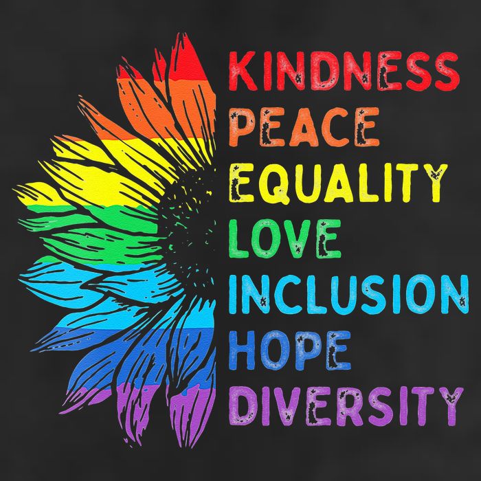 Womens Peace Love Diversity Inclusion Equality Human Rights Rainbow 7 Panel Mesh Trucker Snapback Hat