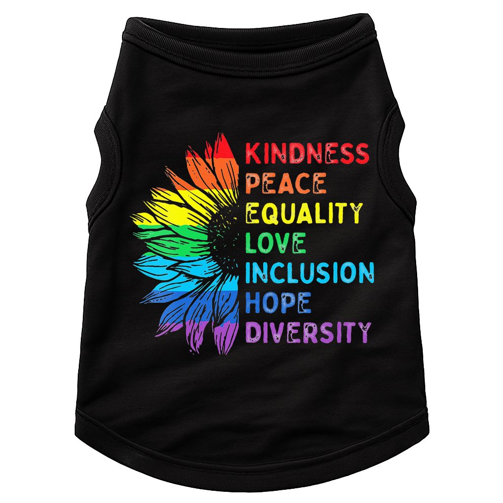 Womens Peace Love Diversity Inclusion Equality Human Rights Rainbow Doggie Tank
