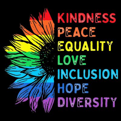Womens Peace Love Diversity Inclusion Equality Human Rights Rainbow T-Shirt