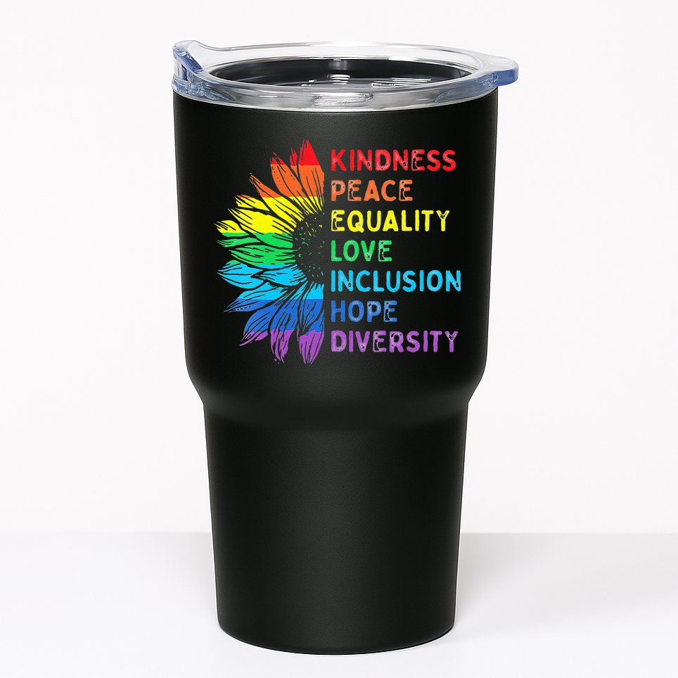 Womens Peace Love Diversity Inclusion Equality Human Rights Rainbow Tumbler