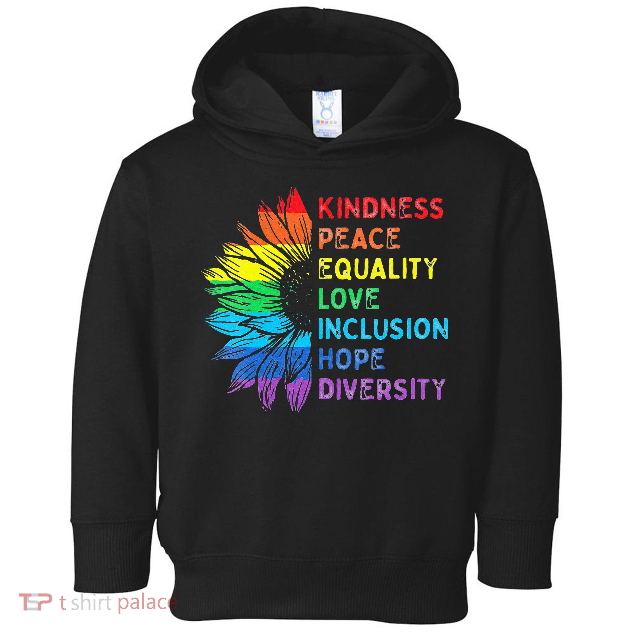 Womens Peace Love Diversity Inclusion Equality Human Rights Rainbow Toddler Hoodie