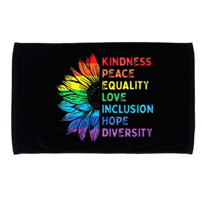 Womens Peace Love Diversity Inclusion Equality Human Rights Rainbow Microfiber Hand Towel