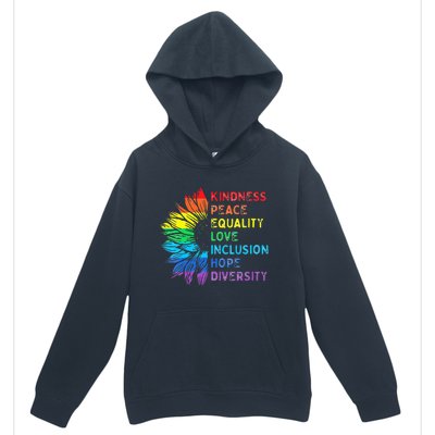 Womens Peace Love Diversity Inclusion Equality Human Rights Rainbow Urban Pullover Hoodie