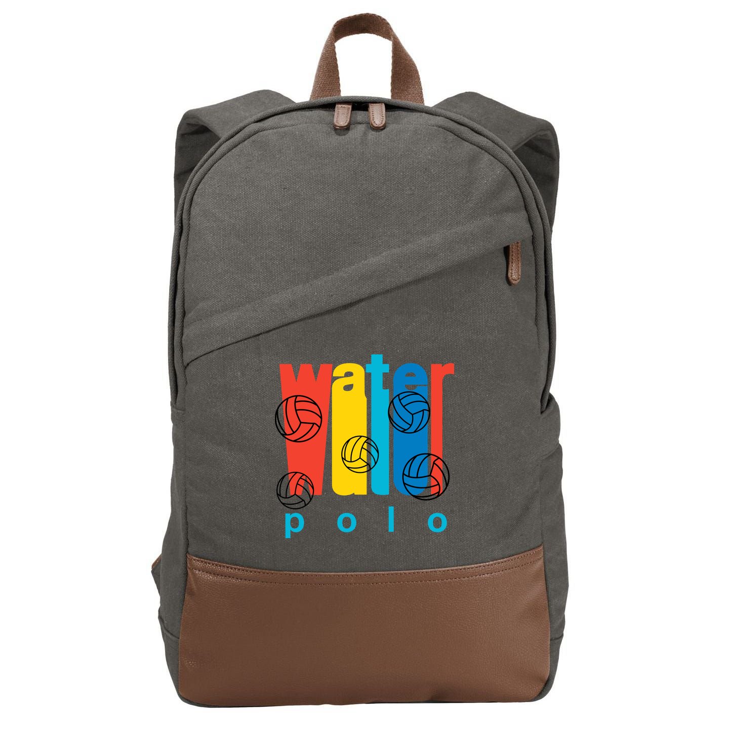 Water Polo Logo Cotton Canvas Backpack