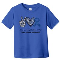 Wo Peace Love Cure Colon Cancer Awareness Gift Toddler T-Shirt