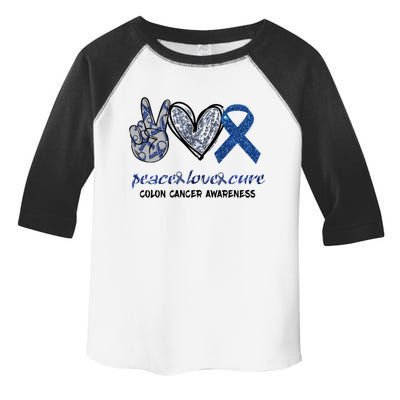 Wo Peace Love Cure Colon Cancer Awareness Gift Toddler Fine Jersey T-Shirt