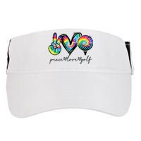 Womens Peace Love Golf Tie Dye Cute Golf Lovers Adult Drive Performance Visor