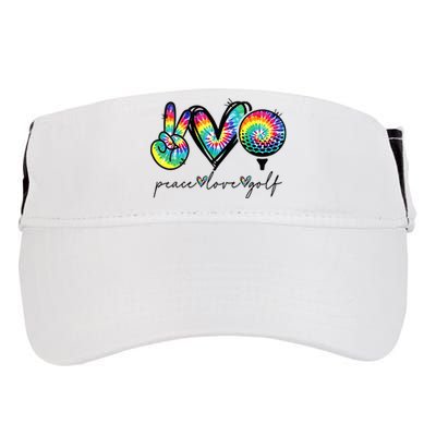 Womens Peace Love Golf Tie Dye Cute Golf Lovers Adult Drive Performance Visor