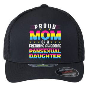 Wo Proud Mom Of An Awesome Pansexual Daughter Pan Pride LGBT Flexfit Unipanel Trucker Cap