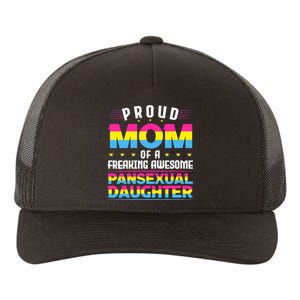 Wo Proud Mom Of An Awesome Pansexual Daughter Pan Pride LGBT Yupoong Adult 5-Panel Trucker Hat