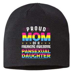 Wo Proud Mom Of An Awesome Pansexual Daughter Pan Pride LGBT Sustainable Beanie