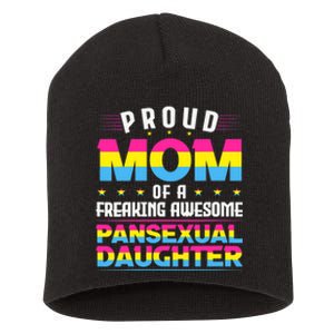 Wo Proud Mom Of An Awesome Pansexual Daughter Pan Pride LGBT Short Acrylic Beanie