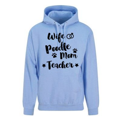 Wife Poodle Mom Teacher Dog Lover And Owner Gift Unisex Surf Hoodie