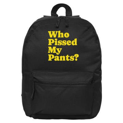 Who Pissed My Pants Funny Drunk Peeing Bar Drinking Joke 16 in Basic Backpack
