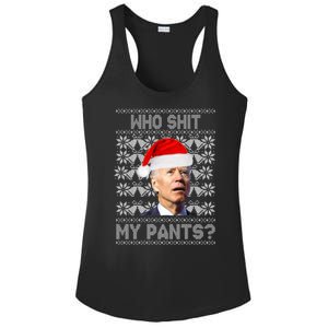 Who Pooped My Pants? Funny Biden Ugly Christmas Ladies PosiCharge Competitor Racerback Tank