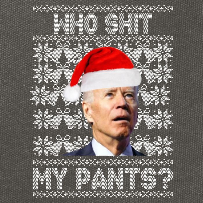 Who Pooped My Pants? Funny Biden Ugly Christmas Cotton Canvas Backpack