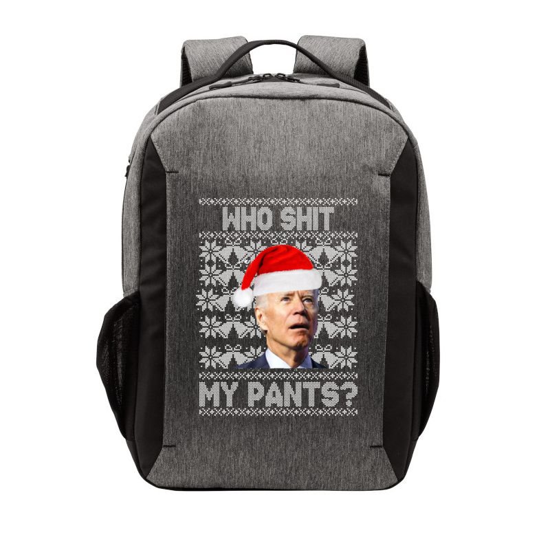 Who Pooped My Pants? Funny Biden Ugly Christmas Vector Backpack