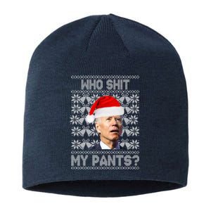 Who Pooped My Pants? Funny Biden Ugly Christmas Sustainable Beanie