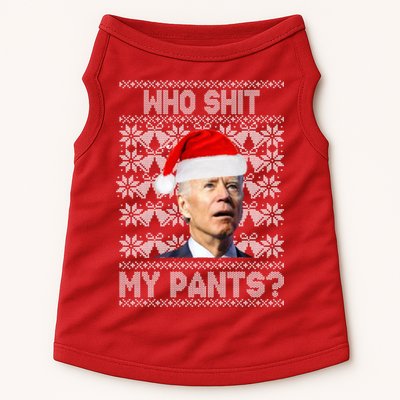 Who Pooped My Pants? Funny Biden Ugly Christmas Doggie Tank