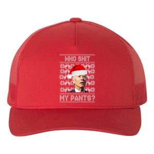 Who Pooped My Pants? Funny Biden Ugly Christmas Yupoong Adult 5-Panel Trucker Hat