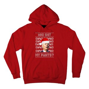 Who Pooped My Pants? Funny Biden Ugly Christmas Hoodie