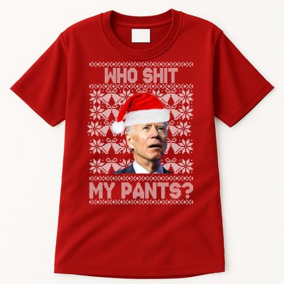 Who Pooped My Pants? Funny Biden Ugly Christmas Tall T-Shirt