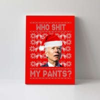 Who Pooped My Pants? Funny Biden Ugly Christmas Canvas