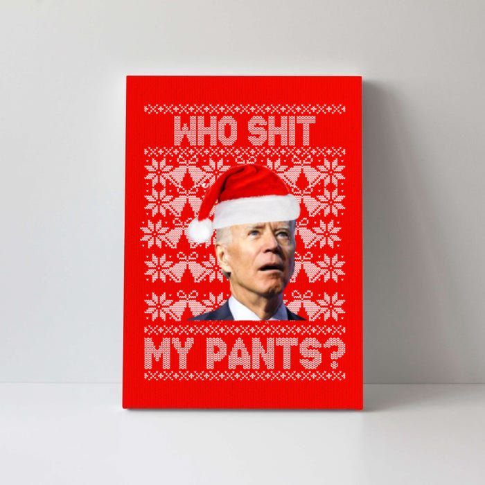 Who Pooped My Pants? Funny Biden Ugly Christmas Canvas