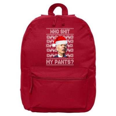 Who Pooped My Pants? Funny Biden Ugly Christmas 16 in Basic Backpack