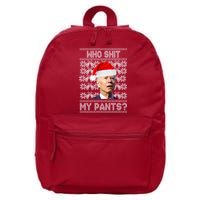 Who Pooped My Pants? Funny Biden Ugly Christmas 16 in Basic Backpack