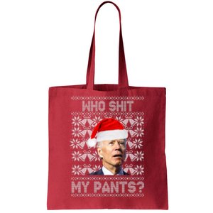 Who Pooped My Pants? Funny Biden Ugly Christmas Tote Bag