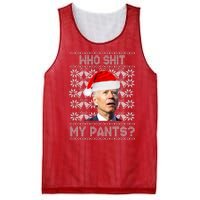 Who Pooped My Pants? Funny Biden Ugly Christmas Mesh Reversible Basketball Jersey Tank