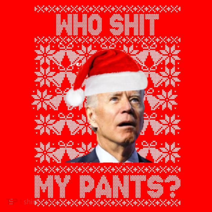 Who Pooped My Pants? Funny Biden Ugly Christmas Mousepad