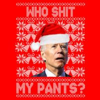 Who Pooped My Pants? Funny Biden Ugly Christmas Baby Bodysuit