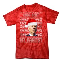 Who Pooped My Pants? Funny Biden Ugly Christmas Tie-Dye T-Shirt