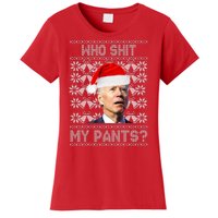 Who Pooped My Pants? Funny Biden Ugly Christmas Women's T-Shirt