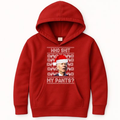 Who Pooped My Pants? Funny Biden Ugly Christmas Kids Hoodie