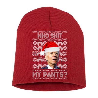 Who Pooped My Pants? Funny Biden Ugly Christmas Short Acrylic Beanie