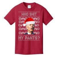 Who Pooped My Pants? Funny Biden Ugly Christmas Kids T-Shirt