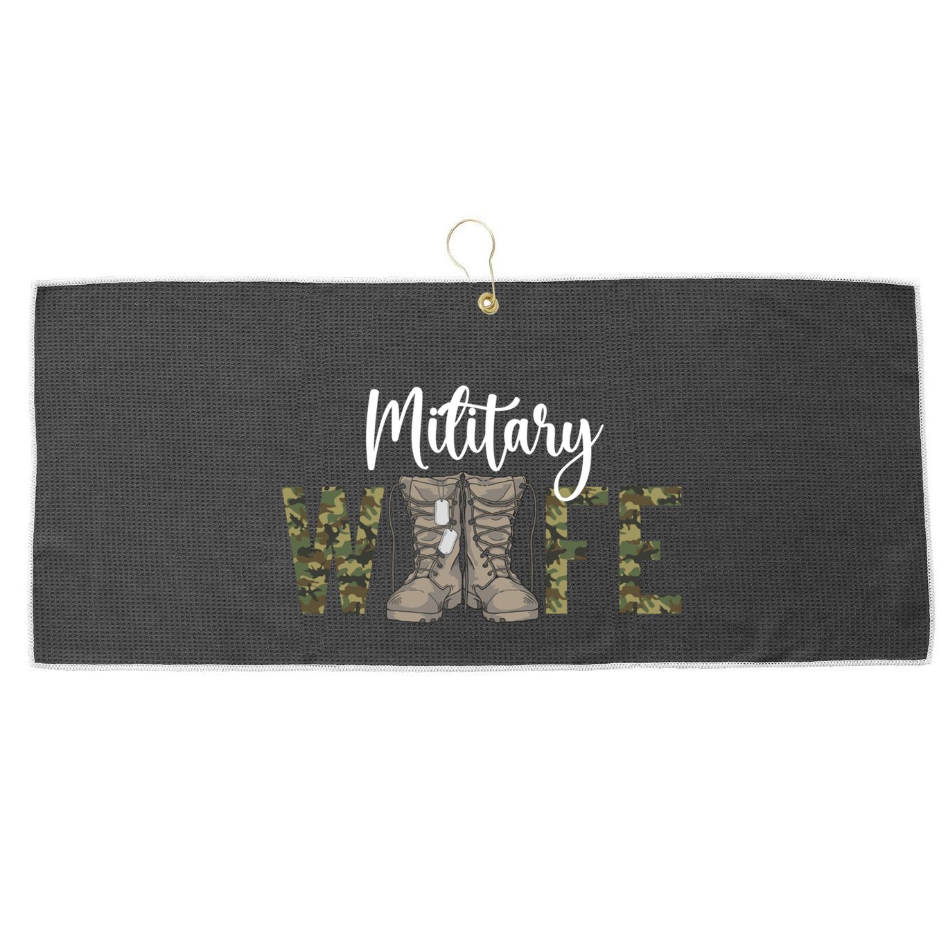 Wife Proud Military Wife Great Gift Large Microfiber Waffle Golf Towel