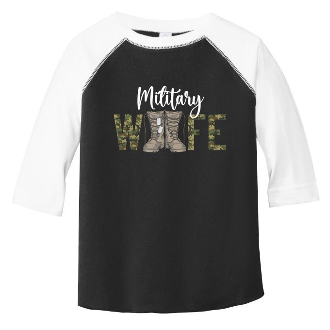 Wife Proud Military Wife Great Gift Toddler Fine Jersey T-Shirt