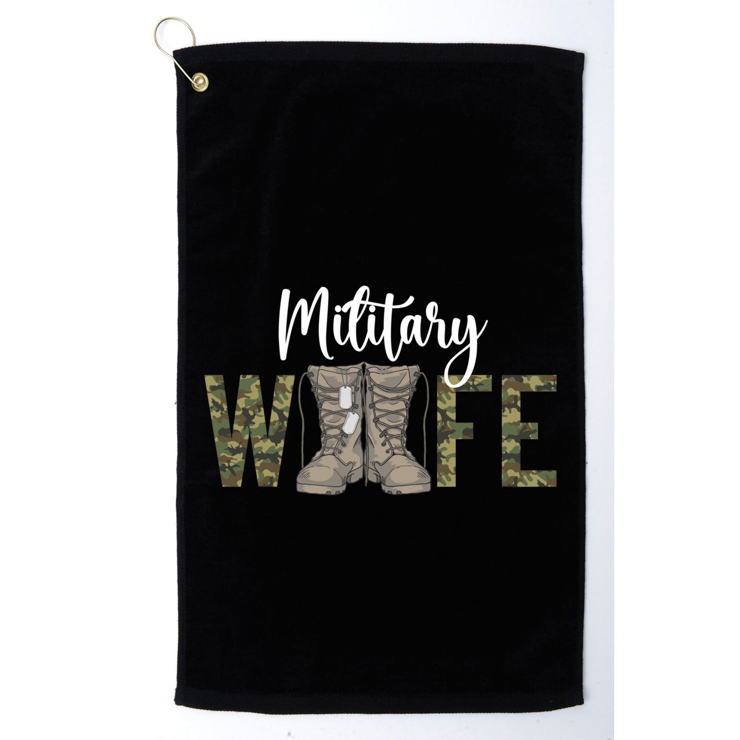 Wife Proud Military Wife Great Gift Golf Towel
