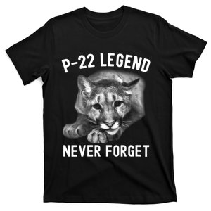 Womens P22 Mountain Lion Never Forget P22 Exotic Animals T-Shirt