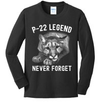 Womens P22 Mountain Lion Never Forget P22 Exotic Animals Kids Long Sleeve Shirt