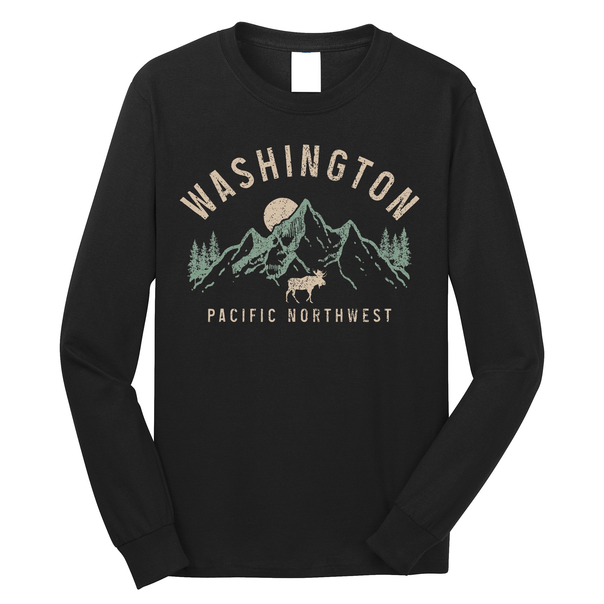 Washington Pnw Moose Pacific Northwest Souvenir Pride Long Sleeve Shirt