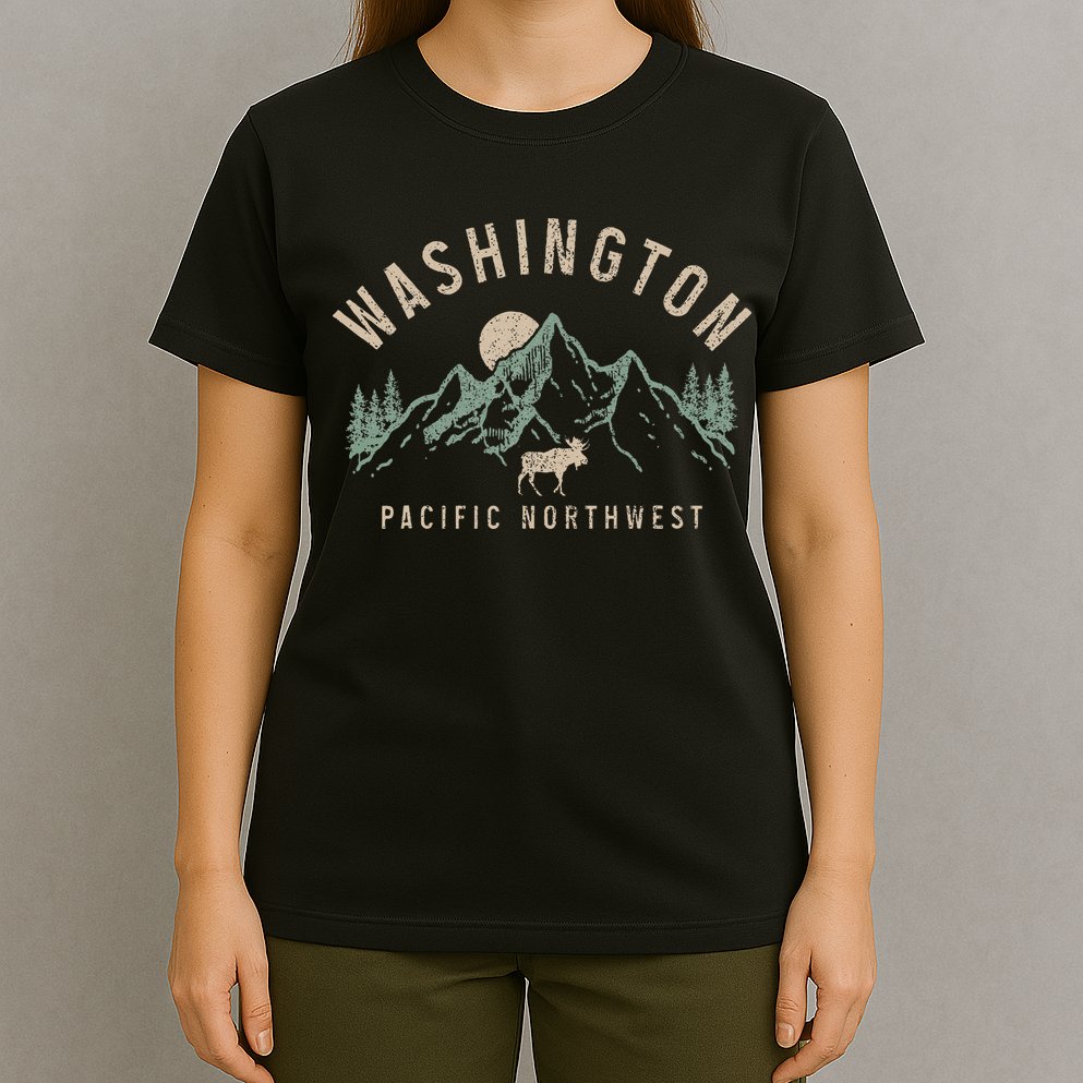 Washington Pnw Moose Pacific Northwest Souvenir Pride T-Shirt