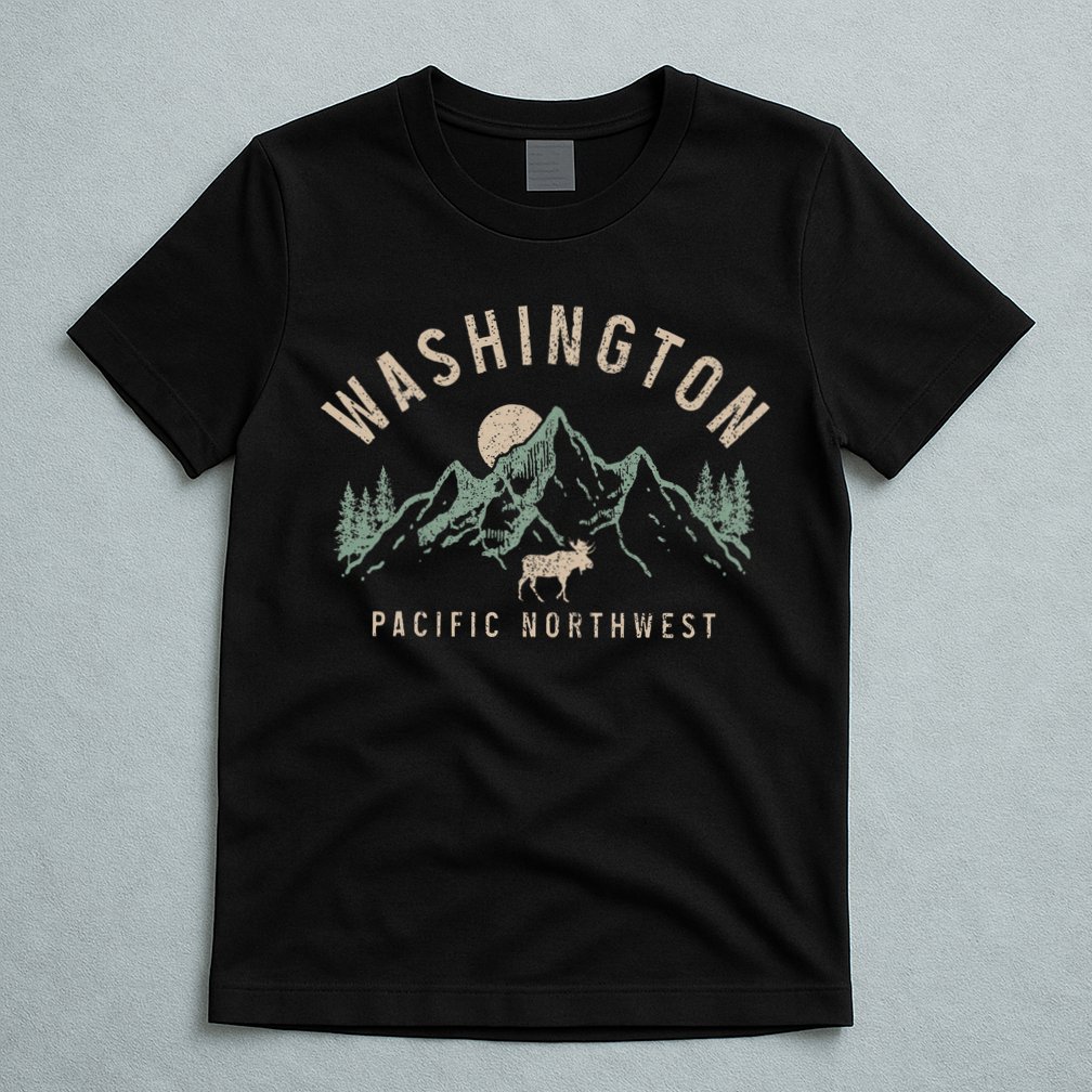 Washington Pnw Moose Pacific Northwest Souvenir Pride T-Shirt