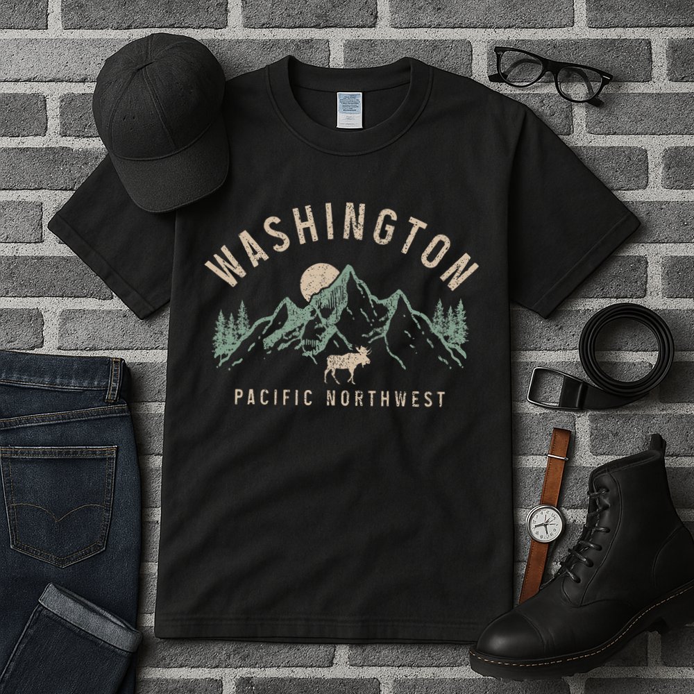 Washington Pnw Moose Pacific Northwest Souvenir Pride Tall T-Shirt
