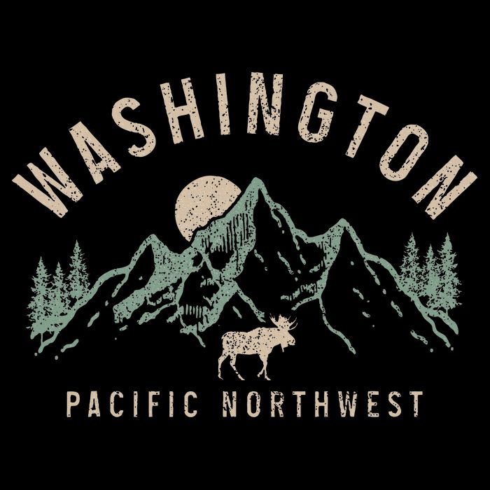 Washington Pnw Moose Pacific Northwest Souvenir Pride Bucket Hat